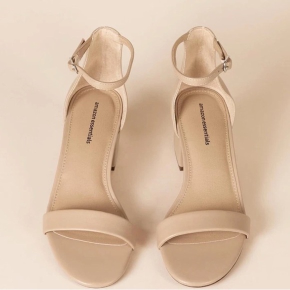 Amazon Essentials Women’s Two Strap Heeled Sandal – Tan, Size 7 Wide - Picture 3 of 6